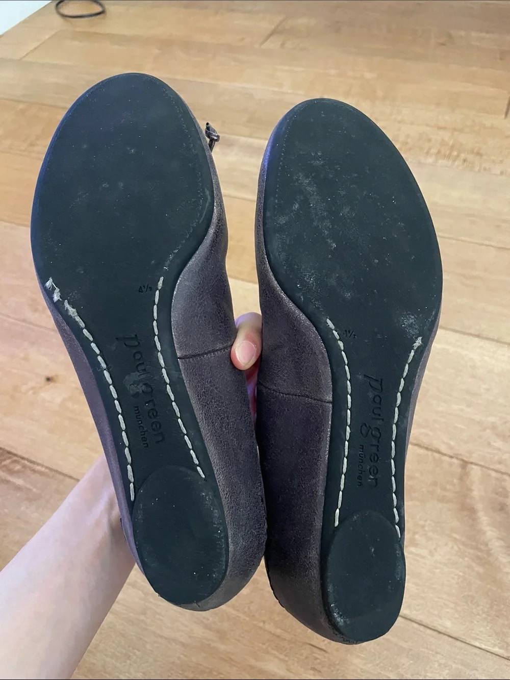 Paul Green Shimmery Pewter Ballet wedges